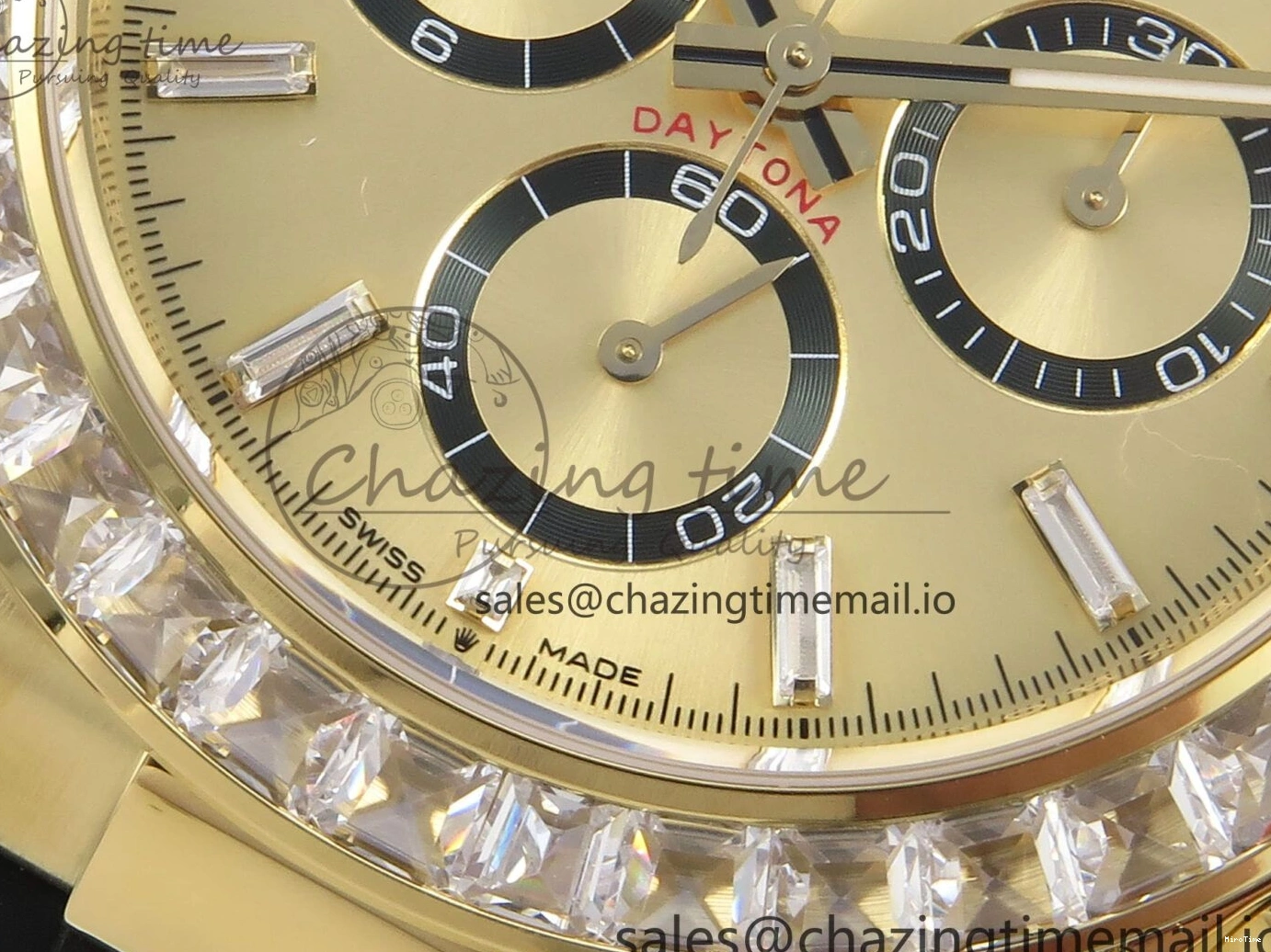 MiroTime 0203 Daytona 126538TBR EWEF 1:1 Best Edition 904L Steel YG Crystal Dial Diamonds Bezel on Black Rubber Strap SH OdorResistant 463